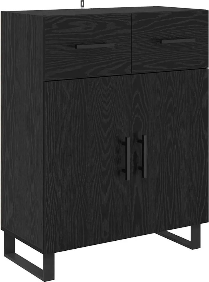 vidaXL Széf fiókkal Fekete tölgy 69,5 x 34 x 90 cm Faanyag