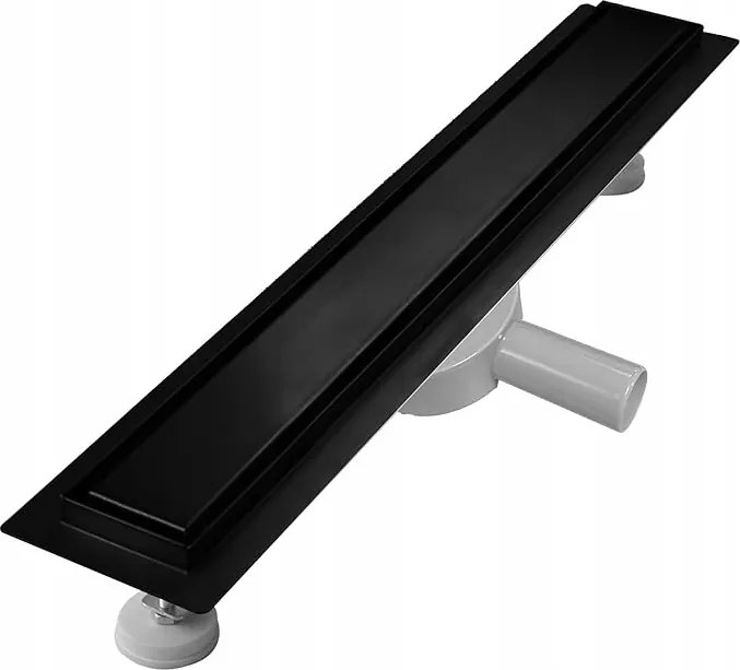 Lineáris Zuhanyfolyóka 360° 90 cm Rozsdamentes acél 304 Fekete szifonnal