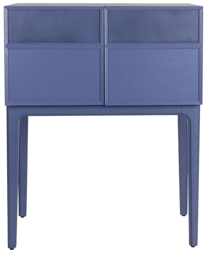 Kék komód tölgyfa dekorral 80x100x45 cm June – Zuiver