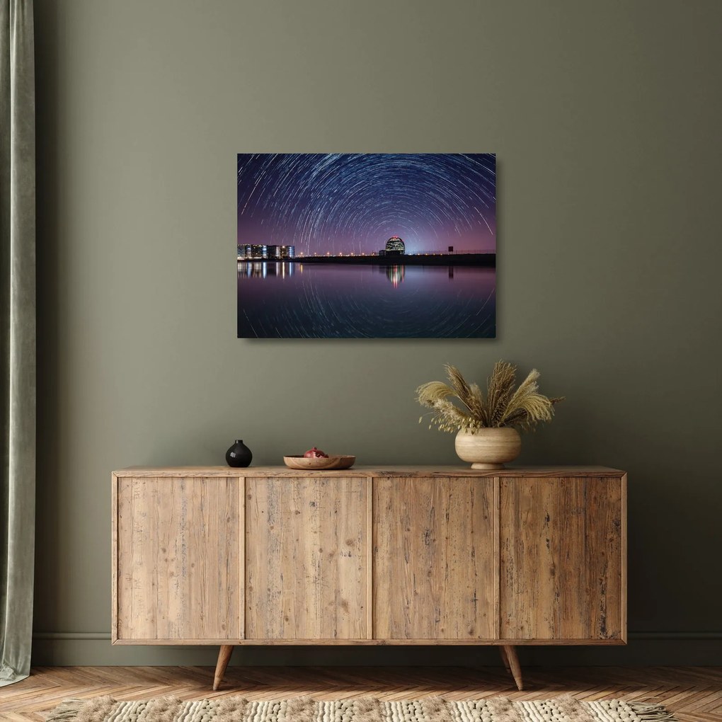 Egy éjszakai égbolt csillagokkal (üvegen) (70x50 cm)