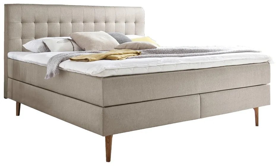Bézs boxspring ágy 180x200 cm Massello – Meise Möbel