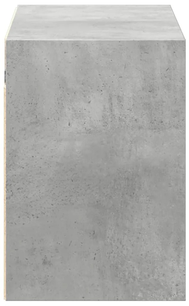 betonszürke falra szerelhető TV-szekrény LED-del 100x31x45 cm