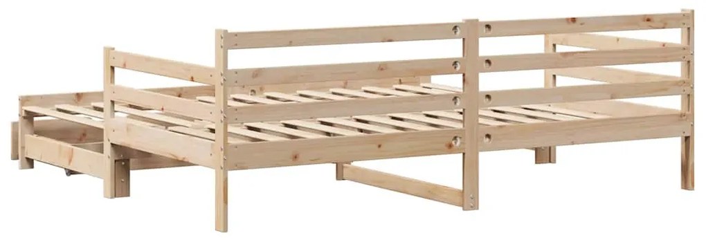 kihúzható heverő fiókokkal matrac nélkül 90 x 200 cm