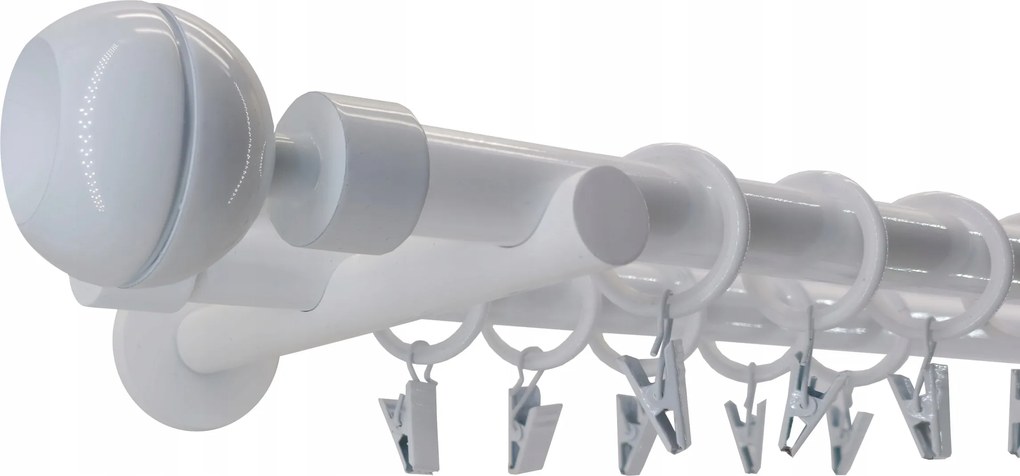 Dupla Fém Függönykarnis fehér színű mix végekkel 19+19 mm 120 cm