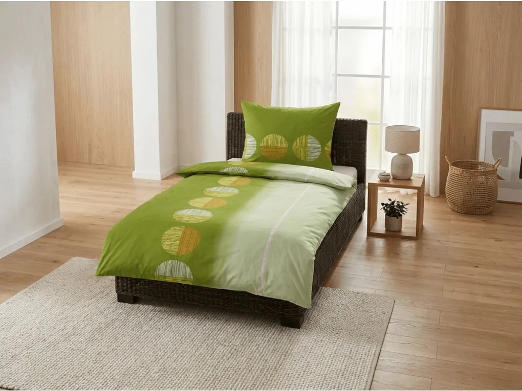 Pamut ágynemű SEGINO zöld Ágyneműhuzat mérete: 70 x 90 cm | 140 x 200 cm