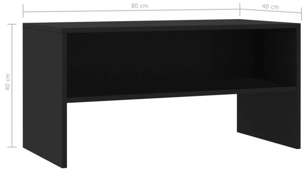 fekete szerelt fa TV-szekrény 80 x 40 x 40 cm