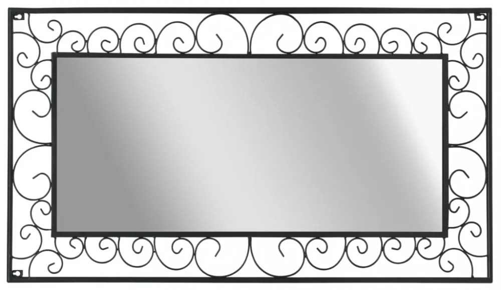 vidaXL fekete téglalap alakú kerti falitükör 60 x 110 cm