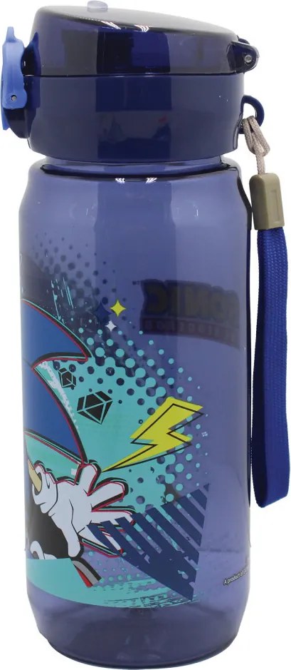 Sonic a sündisznó Thunder műanyag kulacs akasztóval 600 ml