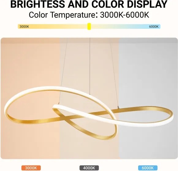 BRILAGI - LED dimmelhető kábeles csillár INFINITY LED/80W/230V 80x80 cm arany + távirányító