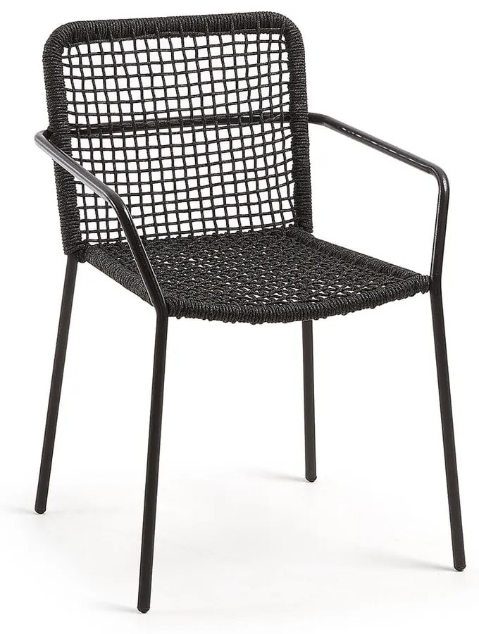 Bomer fekete acélszerkezetű kerti szék - La Forma