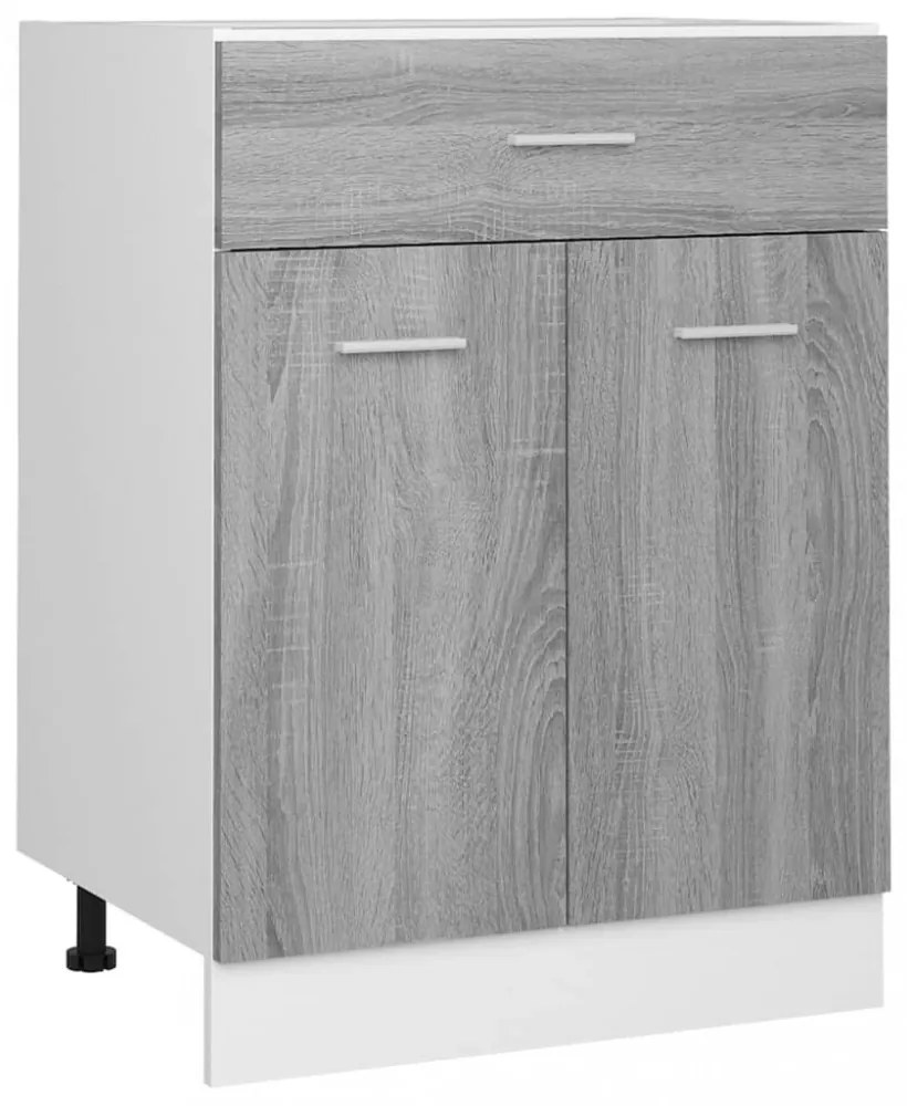 “Lyon” szürke sonoma színű szerelt fa fiókos szekrény