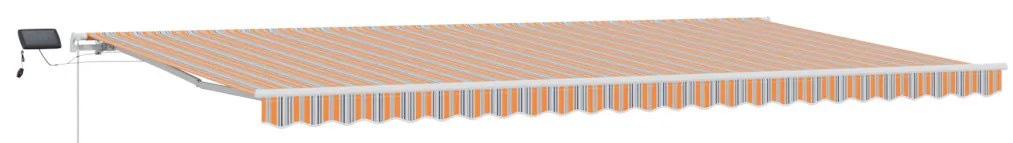 Kézi Behúzható Napellenző LED Többszínű Csíkokkal 600x300 cm
