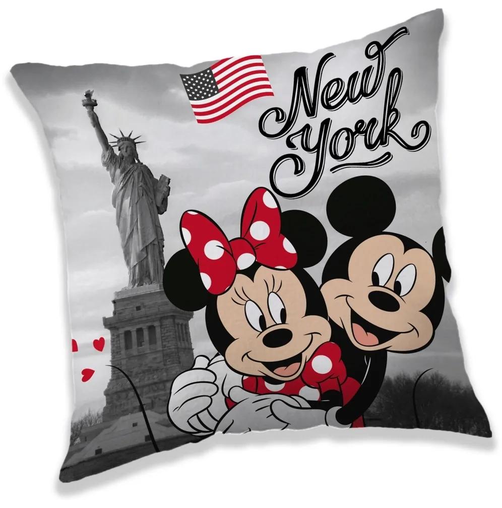 Jerry Fabrics párna Mickey és Minnie New Yorkban, 40 x 40 cm