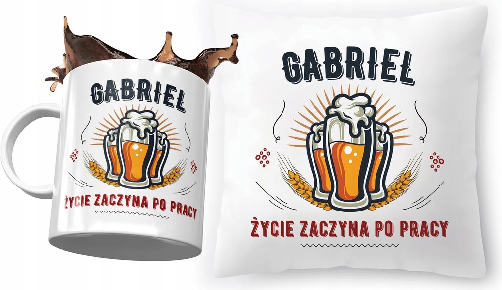 Gabriela párna ajándék bögre szett fényképes nyomtatással