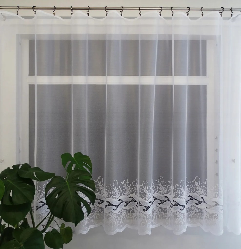 Mg Függöny jacquard 36119 Fehér 160cm magas pol 0,5m