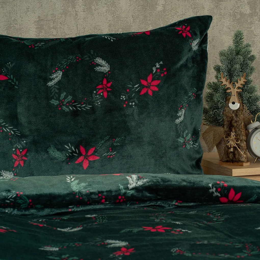4Home Poinsettia mikroflanel ágyneműhuzat, 140 x 200 cm, 70 x 90 cm, 140 x 200 cm, 70 x 90 cm