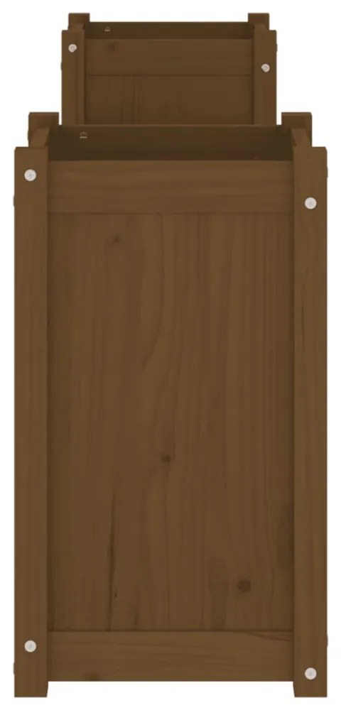 mézbarna tömör fenyőfa növénytartó pad 180x36x63 cm