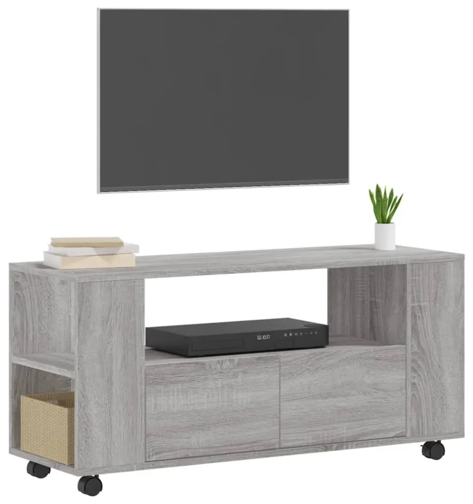 szürke sonoma színű szerelt fa TV-szekrény 102x34,5x43 cm