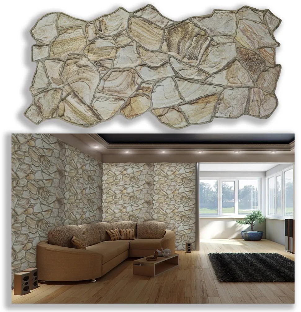3D PVC falpanel Sandstone honey