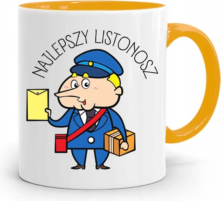 Sárga Bögre Postásnak A Legjobb Postás fényképes nyomtatással