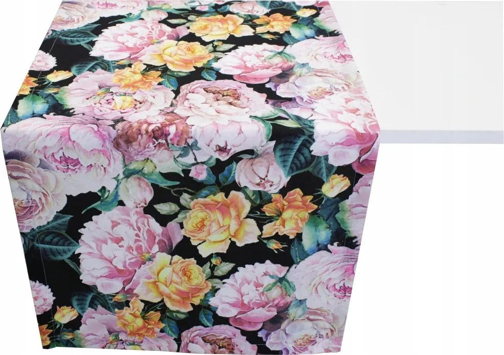Dekorációs Futófelület Asztalra Pasztell Rózsák 40x140