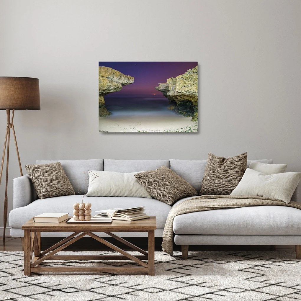 Kép - tengeri szikla (üvegen) (70x50 cm)