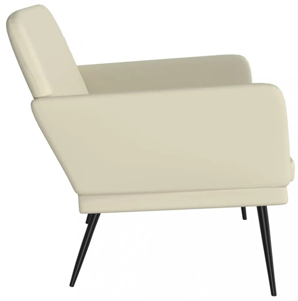 krémszínű műbőr pad 107 x 80 x 81 cm