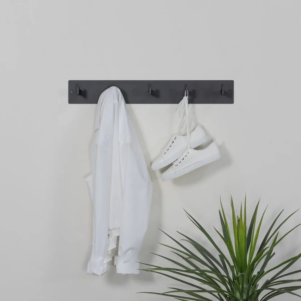 Fekete fém fali fogas 70 cm Leatherman – Spinder Design