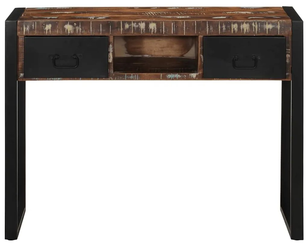 konzolasztal többszínű 100x35x75cm tömörfa újrahasznosított fa