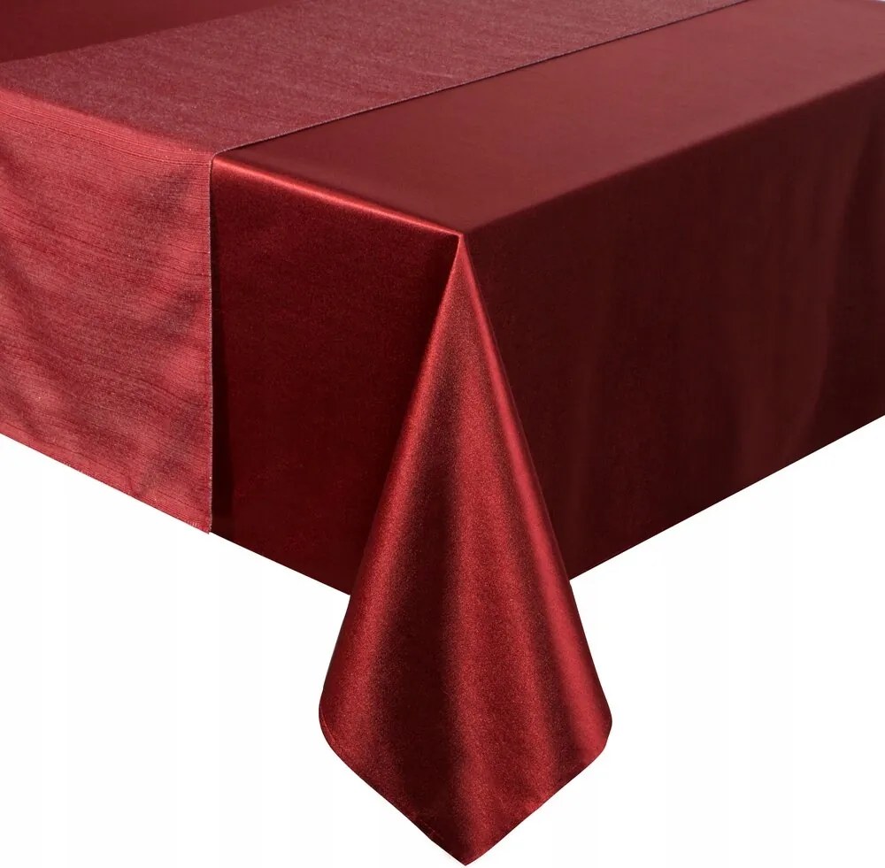 Abrosz dekoratív Glamo 140x300 Eurofirany bordó, fényes kendővel