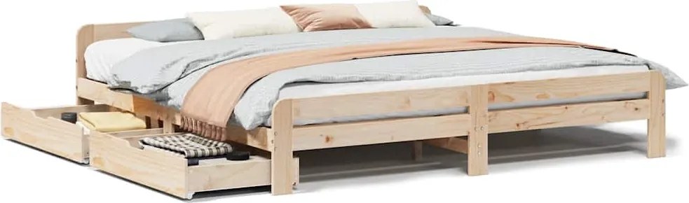 vidaXL tömör fenyőfa ágy matrac nélkül 200 x 200 cm