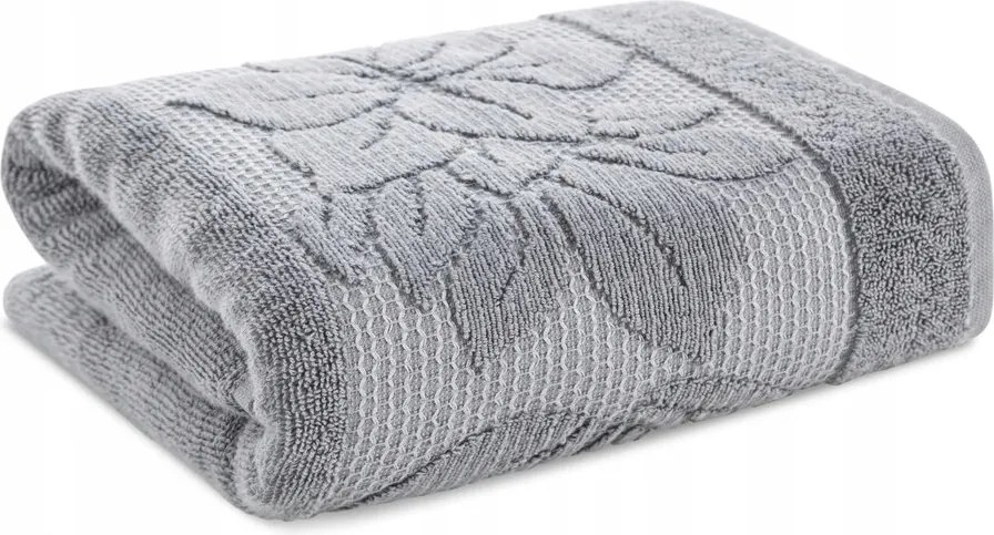 Fürdőlepedő 70X140 acél, pamut, virágmintás