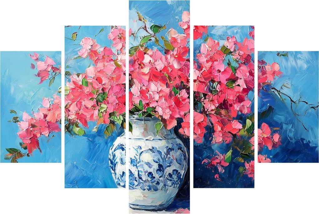 Kép - Váza rózsaszín virágokkal (150x105 cm)