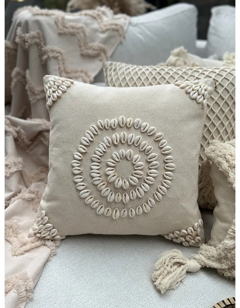 Pamut párnahuzat 43x43 cm Seashells – Mioli Decor