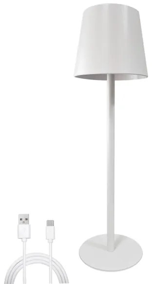 LED érintős asztali lámpa, állítható fényerő, 5W, 5V USB, 1200 mAh, fehér