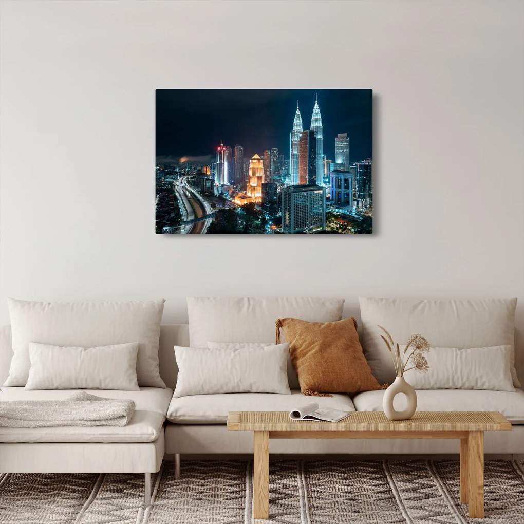 Kép - Éjszaka Kuala Lumpurban (90x60 cm)