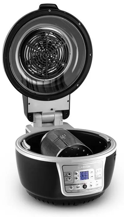 Klarstein VitAir Turbo, forrólevegős fritőz, 1400 W, 10 L, szürke-fekete