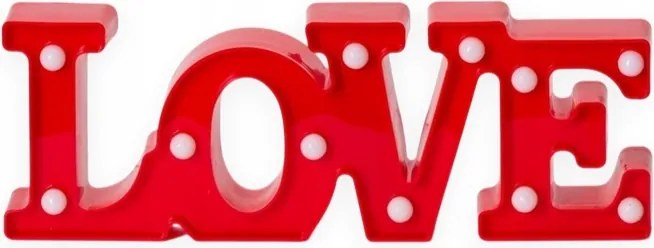 Felirat Love Led lámpa Piros Dekoráció Romantikus Valentin nap Asztalra