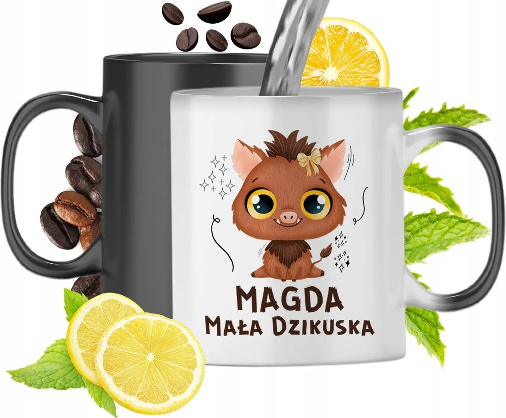 Mágikus bögre Magdinak Fekete matt nyomott mintával 330ml