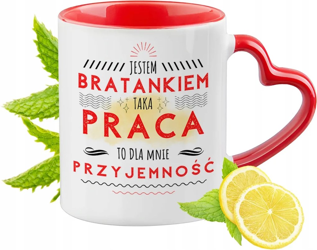 Árvácska Bögre Piros Szív Alakú Füllel Ajándék