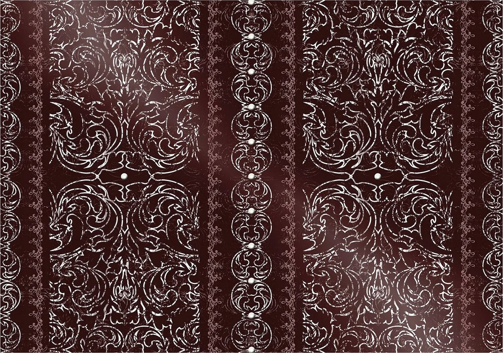 Tapéta Bézs Klasszikus Növényi Dísz 368x254 Elegáns Luxus +ragasztó