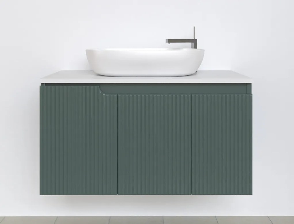 Piramida EURIDIKA fali fürdőszobabútor - mosdópult mosdó nélkül -3 ajtós - PINO ZÖLD - 100x48x53 cm