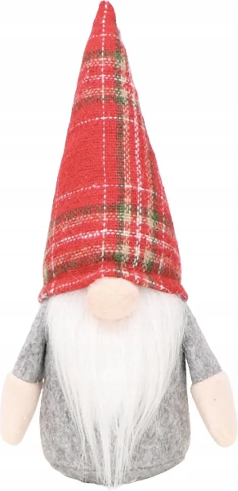 Szürke manó piros sapkával 21cm