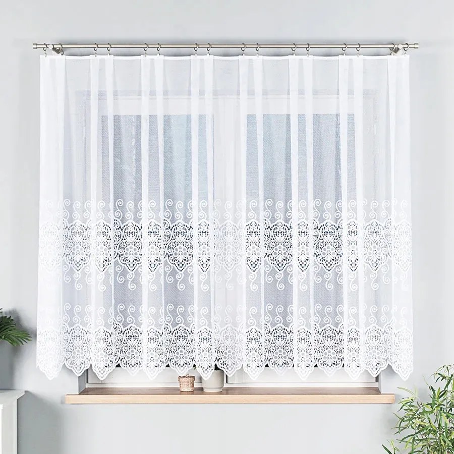 Zsakkard Függöny Nappali Szobába Konyhába 150cm fehér