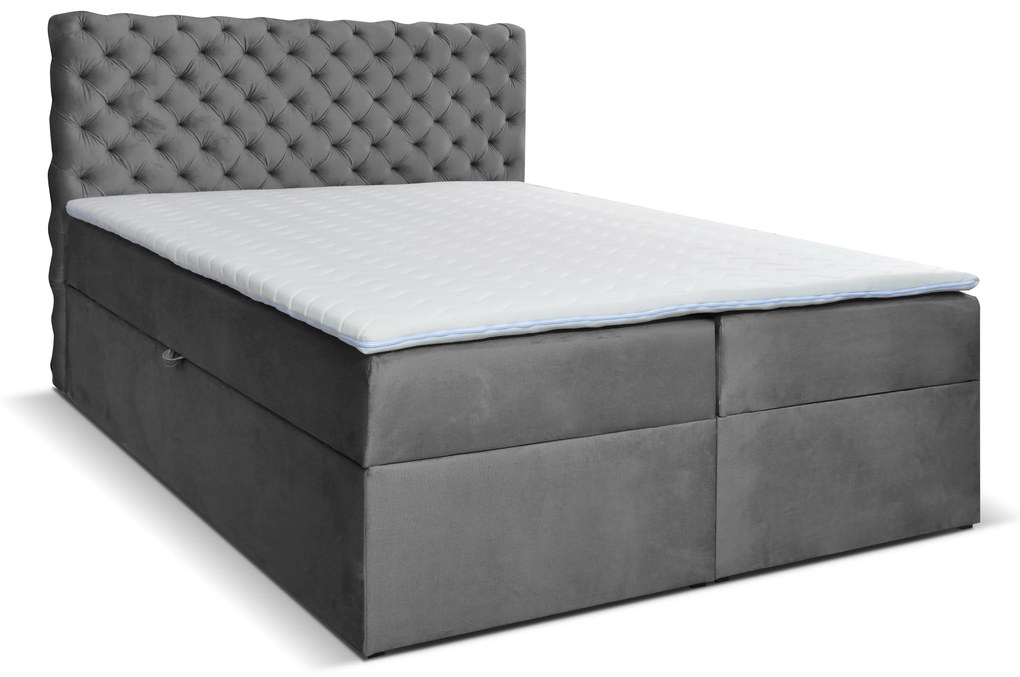 Franciaágy Boxspring 180 cm Orimis (szürke) (matracokkal). Akció -16%. 1033236