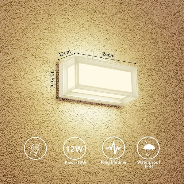 Brilagi - LED kültéri fali lámpatest PARKER LED/12W/230V 3000/4500/6000K fehér IP44