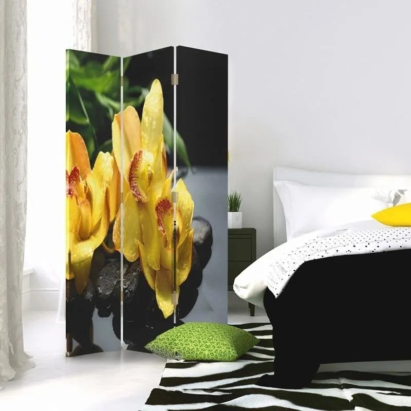 Gario Paraván A sárga orchidea varázsa Méret: 110 x 170 cm, Kivitelezés: Klasszikus paraván
