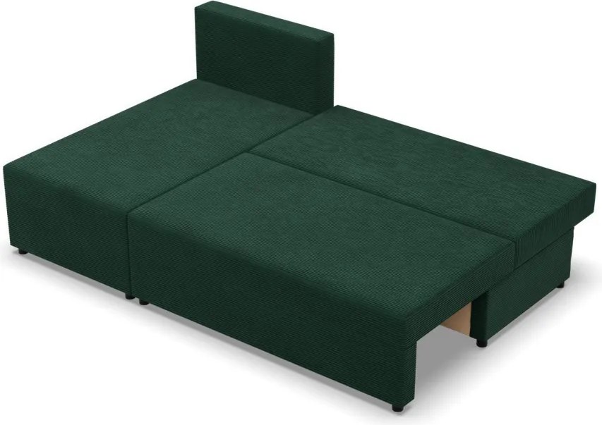 Nobu sarokkanapé, kordbársony, univerzális oldal, zöld