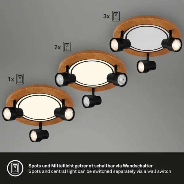 Brilo - LED mennyezeti lámpa LED/12W/230V + 3xGU10/9W 3000K