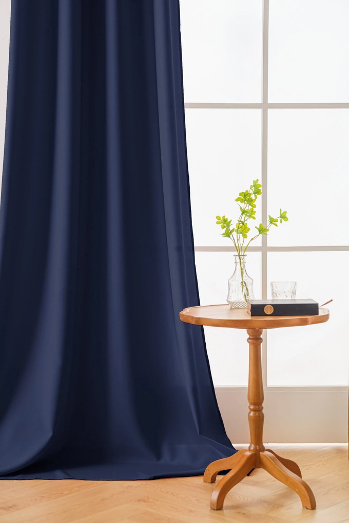 Sötétkék OXFORD LIGHT függöny 140x250 cm Felfüggesztés: Hullámos sínszalag